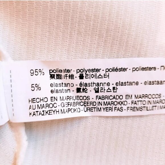 NWT ZARA TRAFALUC Mini Skirt, White Polyester Stretchy Elastic Boho Casual, L - Picture 6 of 10